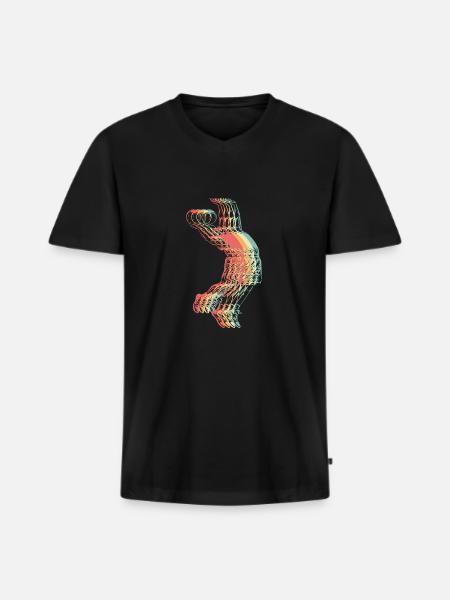 Basketball Slam Dunking Retro - Men's Premium Organic T-shirt with V-neck - black
