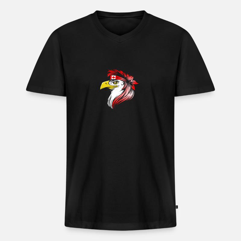 Kanada - Männer Premium Bio T-Shirt mit V-Ausschnitt - Schwarz