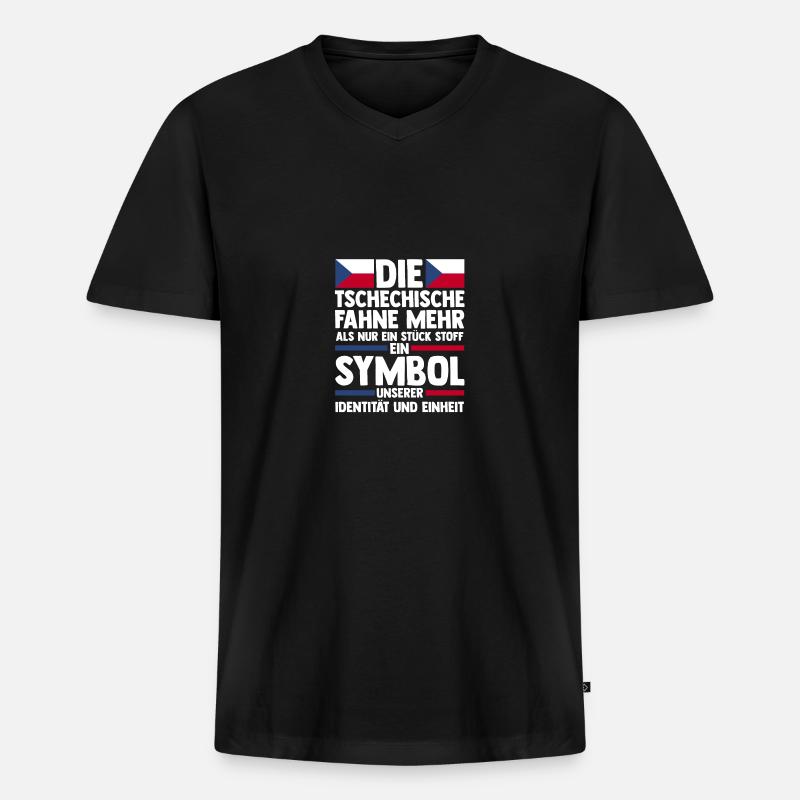 Tschechen Tschechisch Tschechien - Männer Premium Bio T-Shirt mit V-Ausschnitt - Schwarz