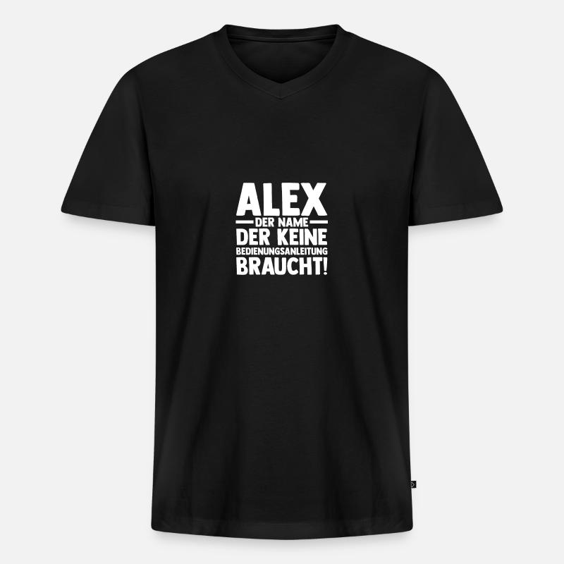 Alexander Alexandra Alexa Alex - Männer Premium Bio T-Shirt mit V-Ausschnitt - Schwarz