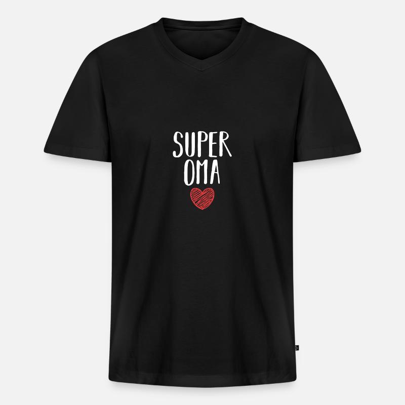 Großmutter Oma - Männer Premium Bio T-Shirt mit V-Ausschnitt - Schwarz