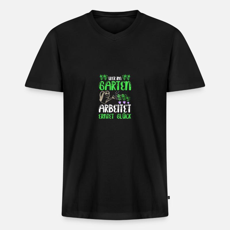 Gärtner Hobbygärtner Garten - Männer Premium Bio T-Shirt mit V-Ausschnitt - Schwarz