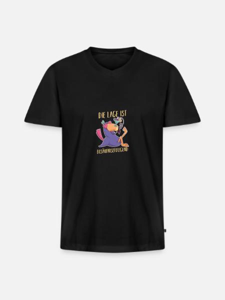 The situation is drunkenness - Men's Premium Organic T-shirt with V-neck - black