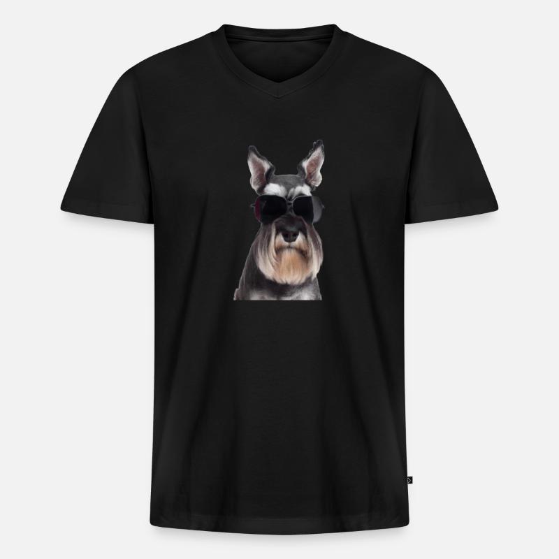 Miniature Schnauzer - Männer Premium Bio T-Shirt mit V-Ausschnitt - Schwarz