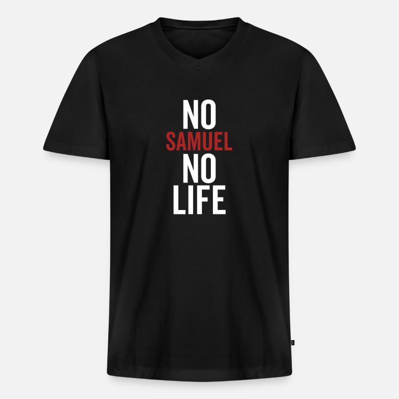 Kein Samuel Kein Leben - Männer Premium Bio T-Shirt mit V-Ausschnitt - Schwarz