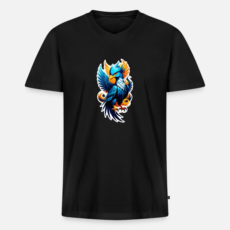 Phönix - Phönix - Feuervogel - Männer Premium Bio T-Shirt mit V-Ausschnitt - Schwarz