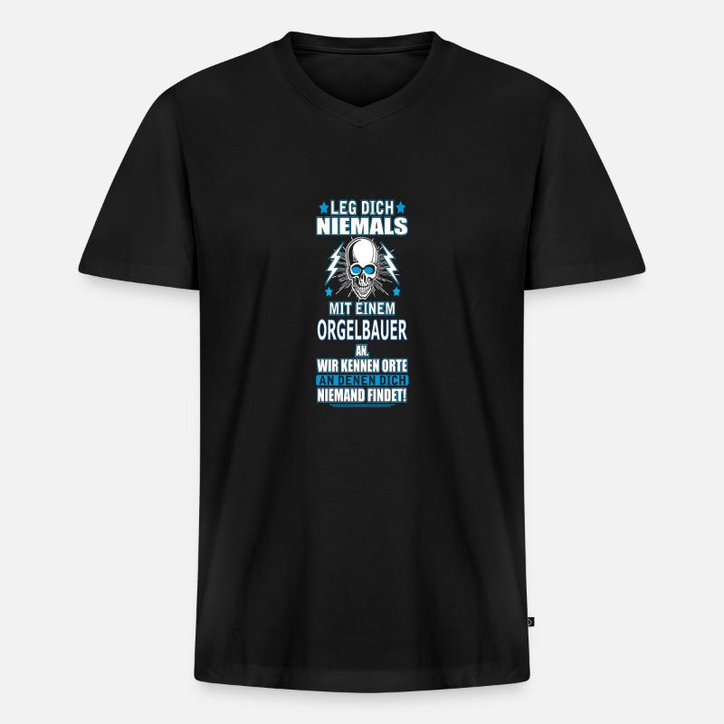 ORGELBAUER - Männer Premium Bio T-Shirt mit V-Ausschnitt - Schwarz