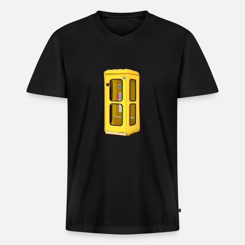 Alte Telefonzelle - TelH78 - Männer Premium Bio T-Shirt mit V-Ausschnitt - Schwarz