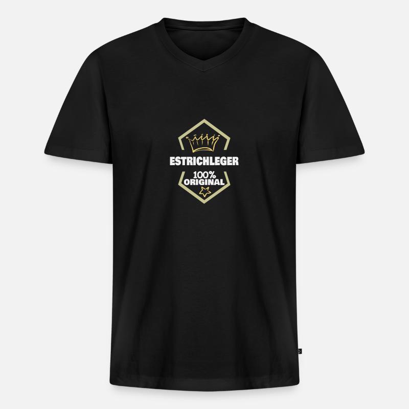 Arbeit Estrichleger - Männer Premium Bio T-Shirt mit V-Ausschnitt - Schwarz