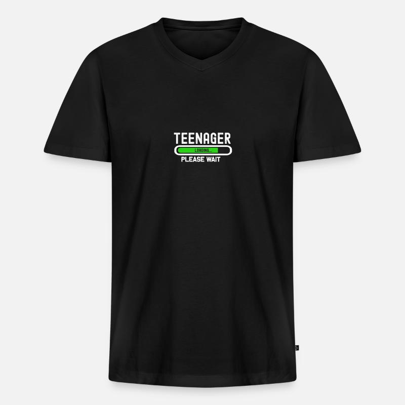 enager loading, please wait - Men's Premium Organic T-shirt with V-neck - black