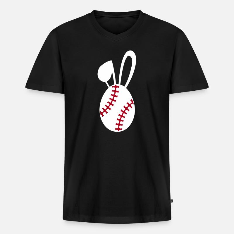 Baseball-Haschen-Emblem - Männer Premium Bio T-Shirt mit V-Ausschnitt - Schwarz