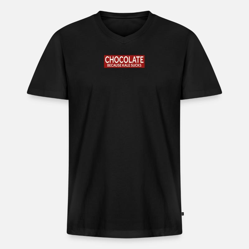 CHOCOLATE - BECAUSE KALE SUCKS - Männer Premium Bio T-Shirt mit V-Ausschnitt - Schwarz