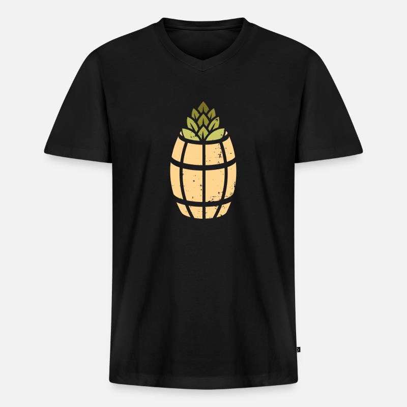 Ananas Logo - Männer Premium Bio T-Shirt mit V-Ausschnitt - Schwarz
