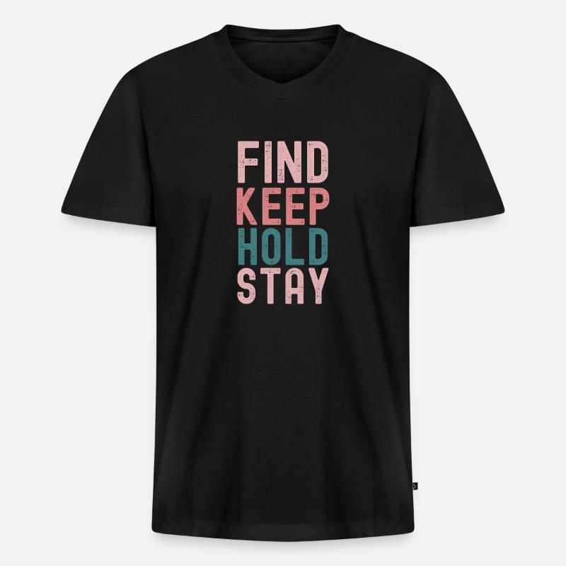 "Philosophie der Permanenz" - Männer Premium Bio T-Shirt mit V-Ausschnitt - Schwarz