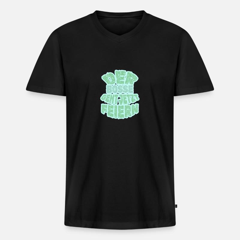 Feiern Party Bosse - Männer Premium Bio T-Shirt mit V-Ausschnitt - Schwarz