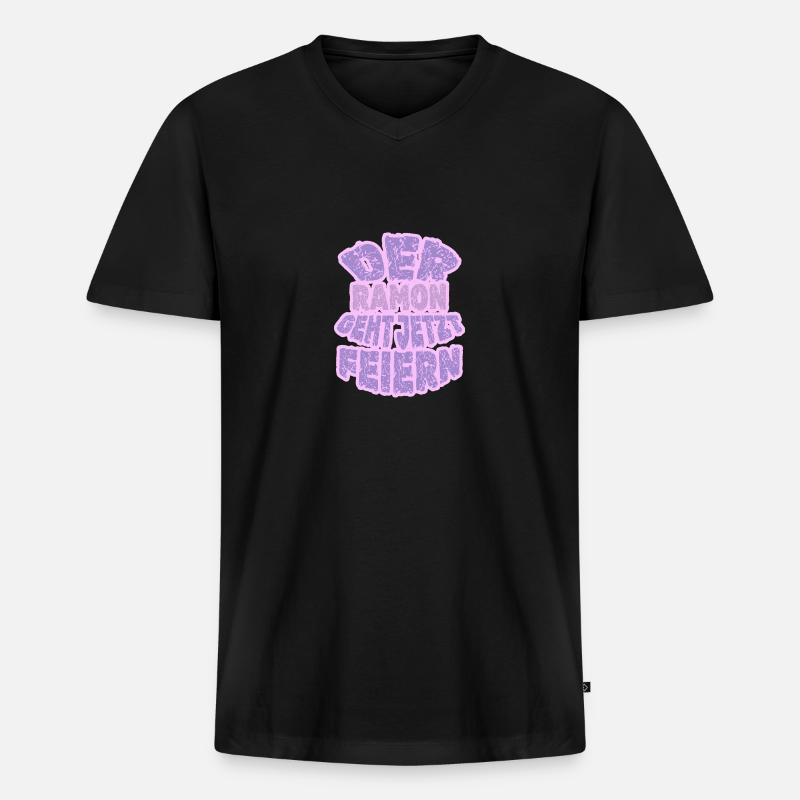 Ramon als Ramon - Männer Premium Bio T-Shirt mit V-Ausschnitt - Schwarz