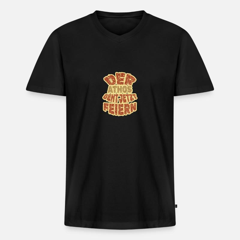 Athos Athos - Männer Premium Bio T-Shirt mit V-Ausschnitt - Schwarz