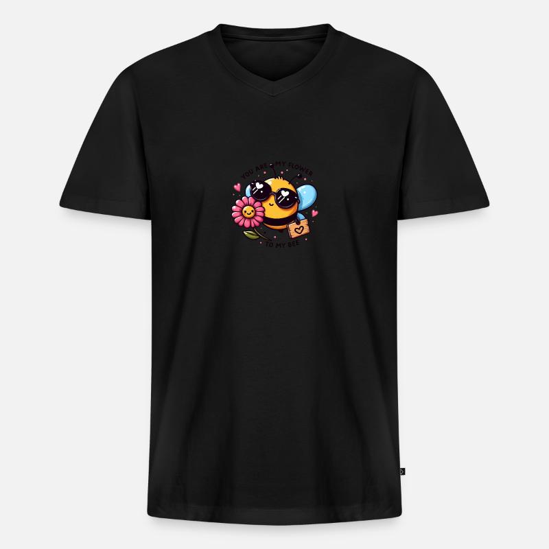 Verführerische Honigbiene #1 - Männer Premium Bio T-Shirt mit V-Ausschnitt - Schwarz