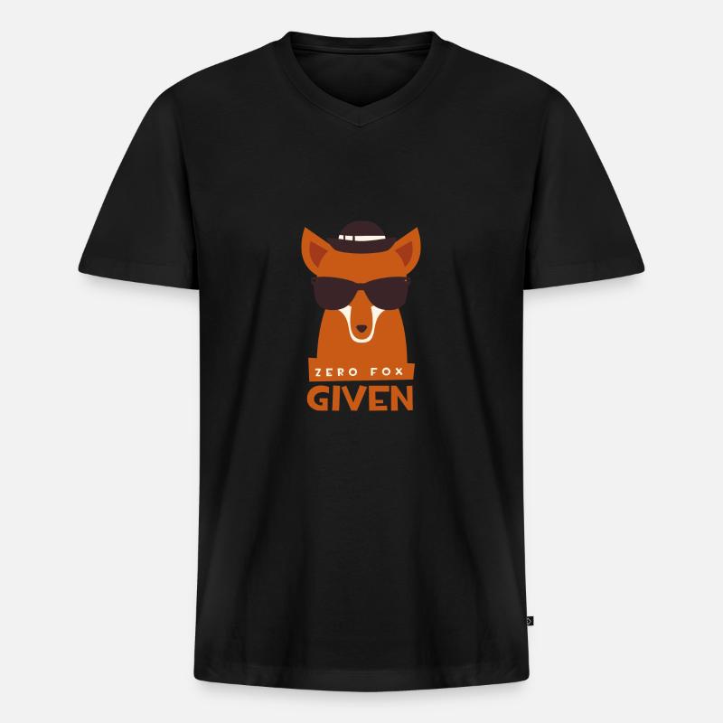 ZERO Fox given - Männer Premium Bio T-Shirt mit V-Ausschnitt - Schwarz