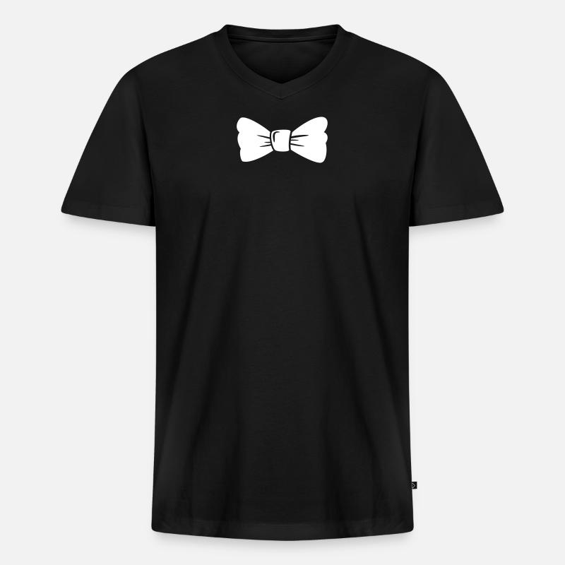 Fliege Krawatte - Männer Premium Bio T-Shirt mit V-Ausschnitt - Schwarz