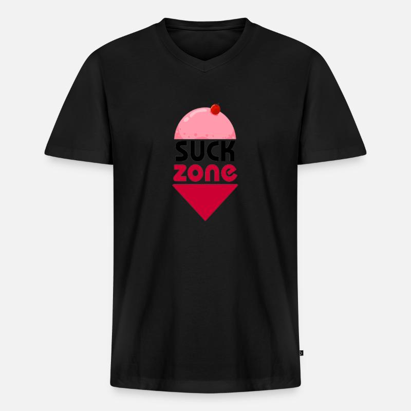 SUCK ZONE - T-shirt encolure en V Premium bio Homme - noir