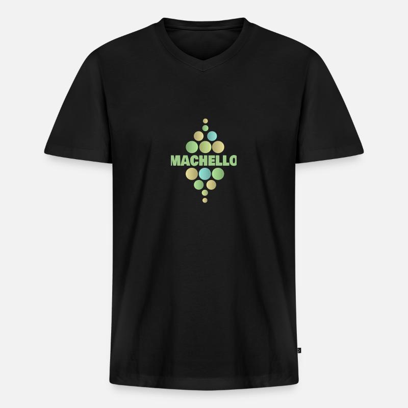 Vorname Machello - Männer Premium Bio T-Shirt mit V-Ausschnitt - Schwarz