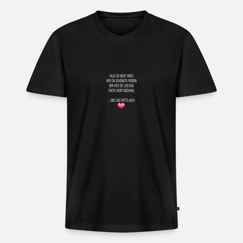 Lustiger Spruch - Männer Premium Bio T-Shirt mit V-Ausschnitt - Schwarz