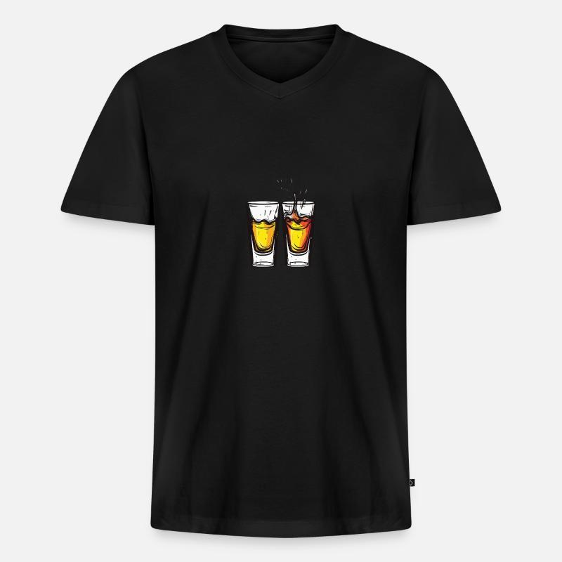 Tequila Gläser Vodka - Männer Premium Bio T-Shirt mit V-Ausschnitt - Schwarz