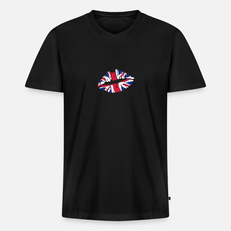 Union Jack - Men's Premium Organic T-shirt with V-neck - black