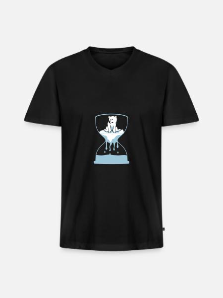 Polar bear - Men's Premium Organic T-shirt with V-neck - black