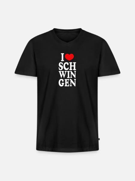 I love Schwingen - Männer Premium Bio T-Shirt mit V-Ausschnitt - Schwarz