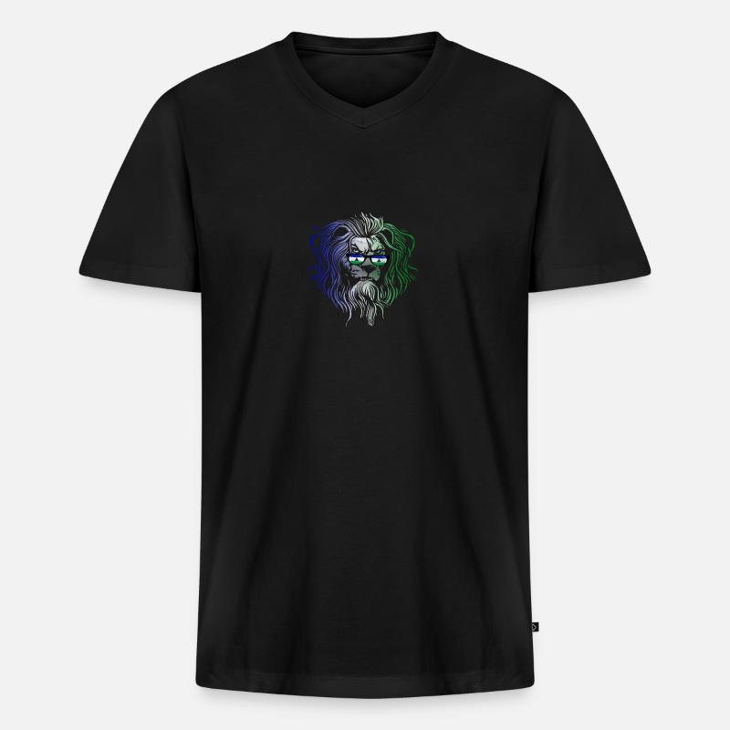 Lesotho - Männer Premium Bio T-Shirt mit V-Ausschnitt - Schwarz