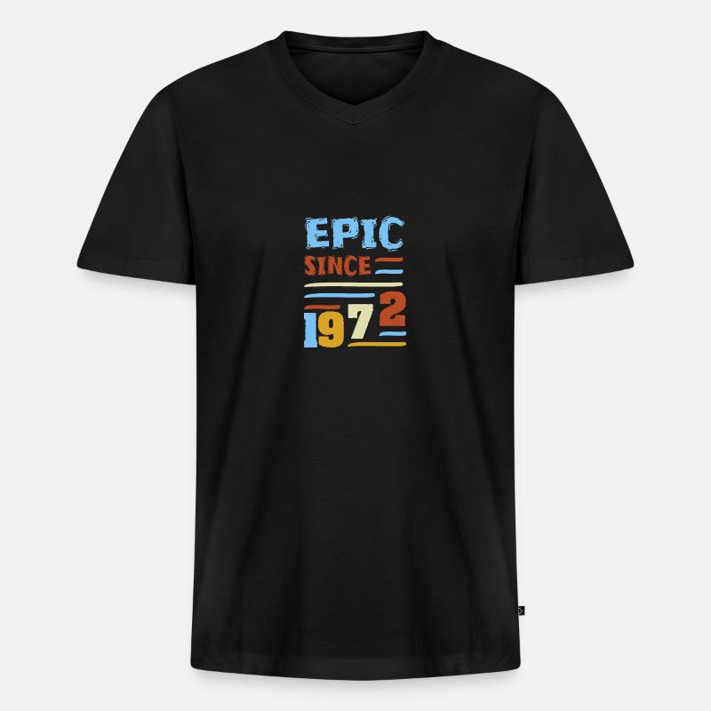 Episch seit 1972 Epic Since - Männer Premium Bio T-Shirt mit V-Ausschnitt - Schwarz