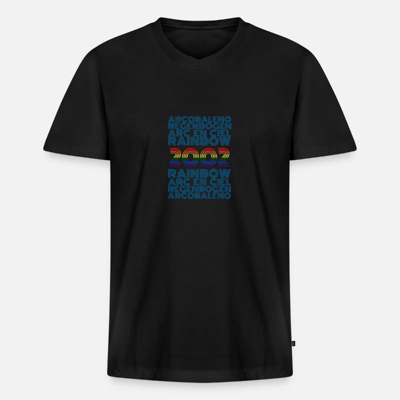 Rainbow 2002 - Männer Premium Bio T-Shirt mit V-Ausschnitt - Schwarz