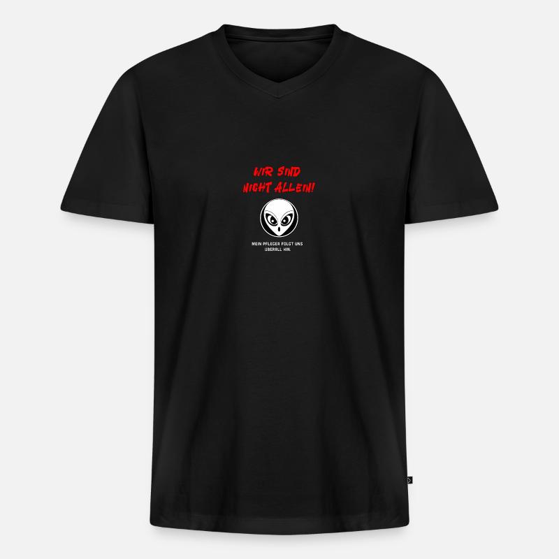 Alien 1 - Männer Premium Bio T-Shirt mit V-Ausschnitt - Schwarz