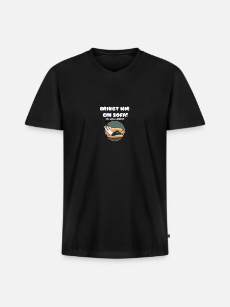 Sofa - Männer Premium Bio T-Shirt mit V-Ausschnitt - Schwarz