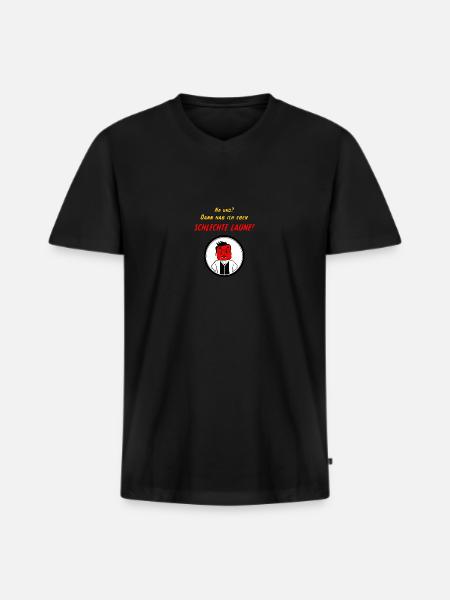 Schlechte Laune - Männer Premium Bio T-Shirt mit V-Ausschnitt - Schwarz