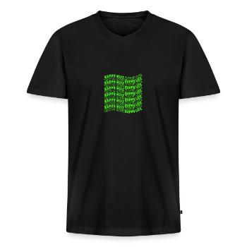 Happy Wife Happy Life Engagement Marriage - Männer Premium Bio T-Shirt mit V-Ausschnitt - Schwarz - Vorne - Nico (187cm)