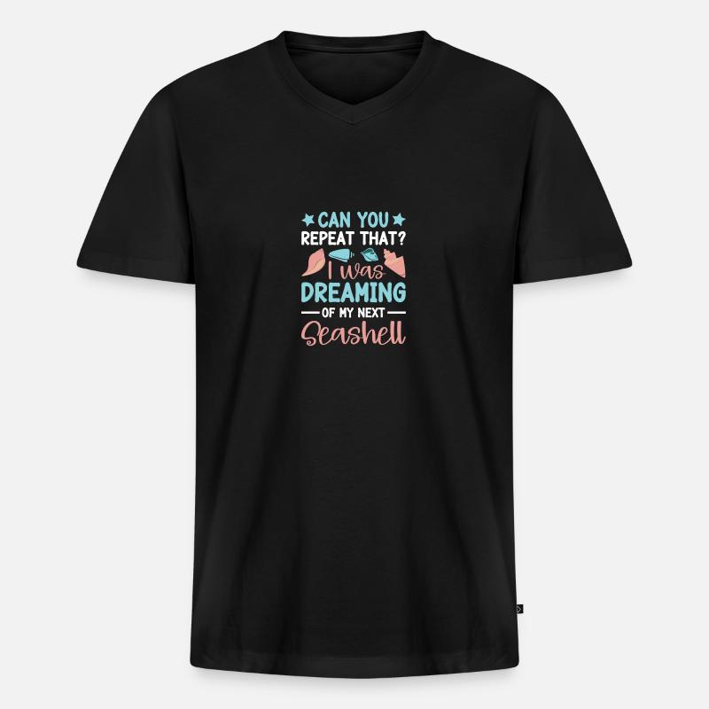 Womens Shelling Shell Collecting Seashells - Männer Premium Bio T-Shirt mit V-Ausschnitt - Schwarz