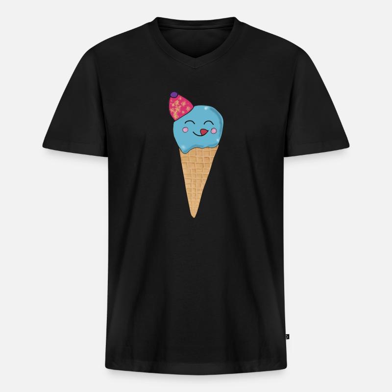 Eis-Eistüte - Männer Premium Bio T-Shirt mit V-Ausschnitt - Schwarz