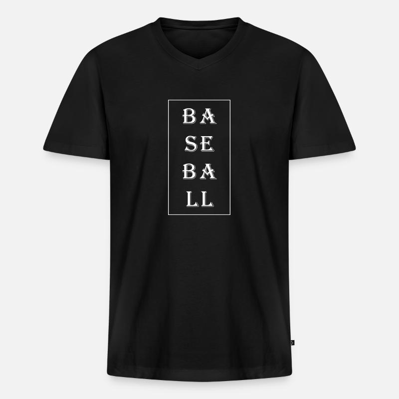 BASEBALL - Männer Premium Bio T-Shirt mit V-Ausschnitt - Schwarz