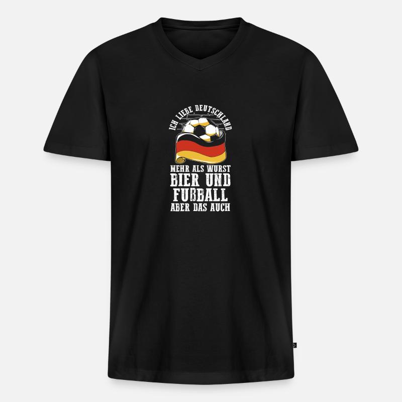 Deutscher Deutsch Bier Deutschland - Männer Premium Bio T-Shirt mit V-Ausschnitt - Schwarz