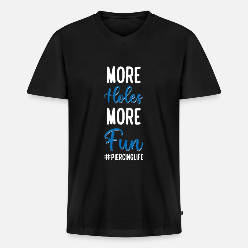 Piercing Schmerz Tattoo - Männer Premium Bio T-Shirt mit V-Ausschnitt - Schwarz