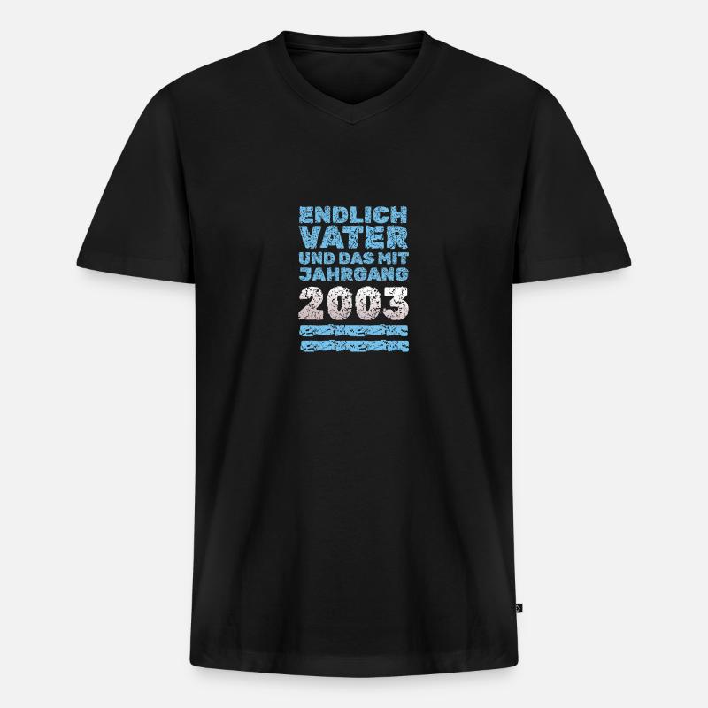 mit 2003 - Männer Premium Bio T-Shirt mit V-Ausschnitt - Schwarz