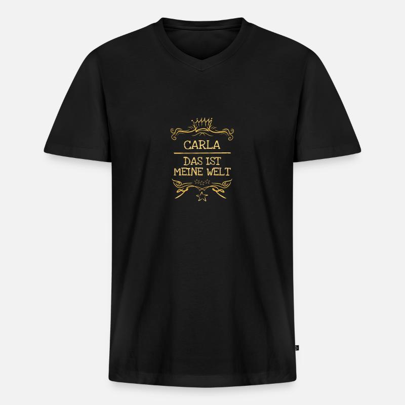 Mädchenname Carla - Männer Premium Bio T-Shirt mit V-Ausschnitt - Schwarz