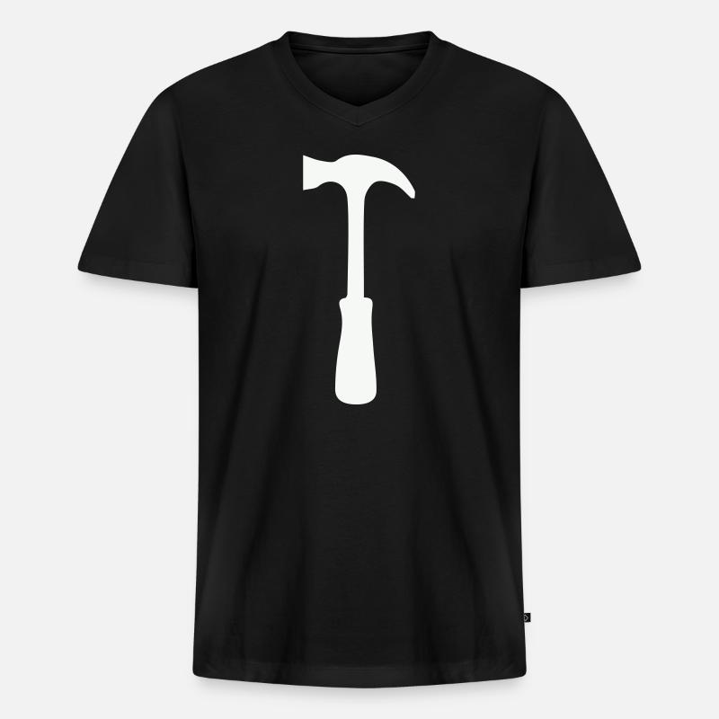 Hammer Silhouette - Männer Premium Bio T-Shirt mit V-Ausschnitt - Schwarz