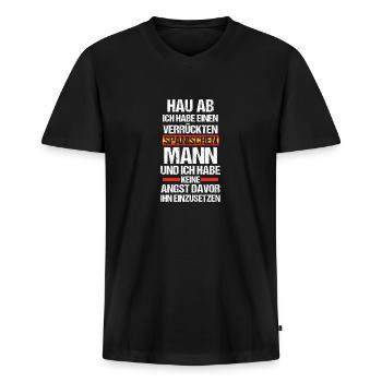 Spanier Spanien - Männer Premium Bio T-Shirt mit V-Ausschnitt - Schwarz - Vorne - Nico (187cm)