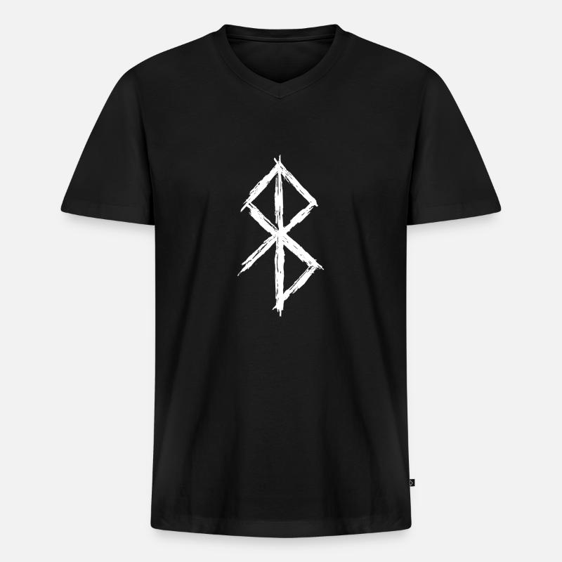 Bindrune Rune Friedenssymbol - Männer Premium Bio T-Shirt mit V-Ausschnitt - Schwarz