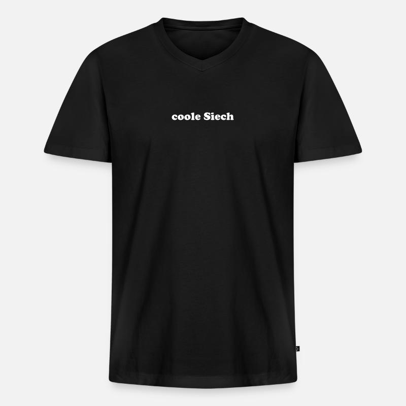 coole Siech - Männer Premium Bio T-Shirt mit V-Ausschnitt - Schwarz