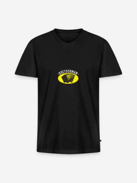Quetschman, Steirische Harmonika Quetschn - Männer Premium Bio T-Shirt mit V-Ausschnitt - Schwarz